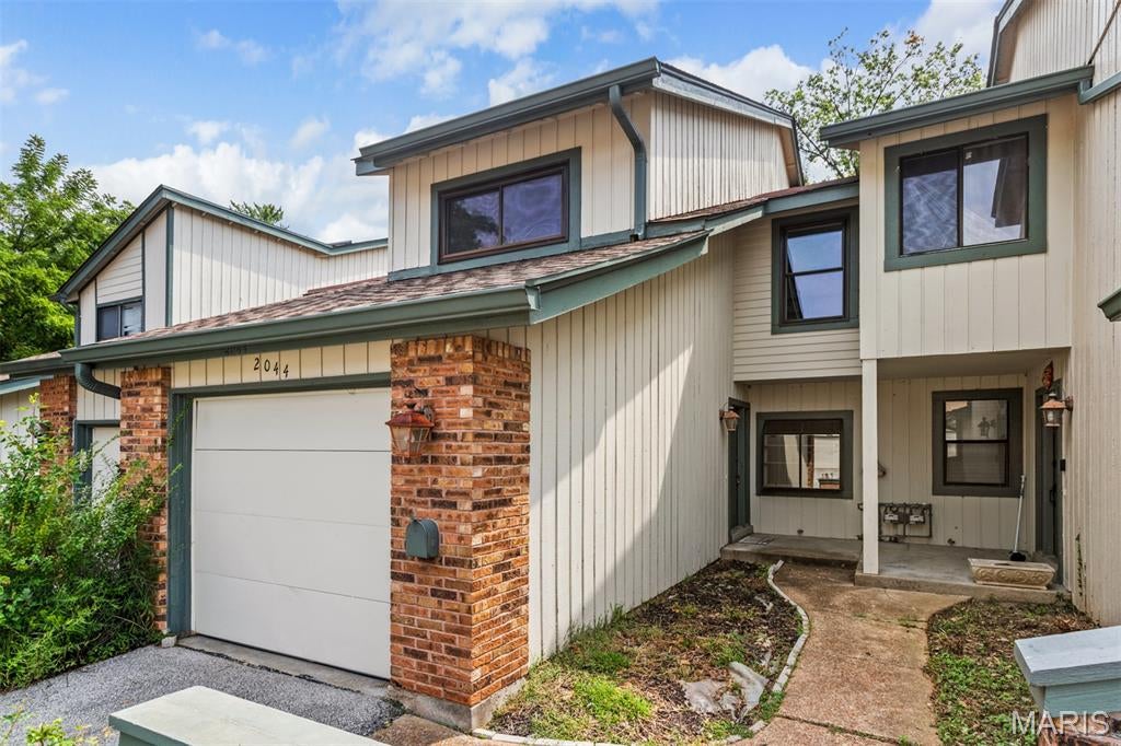 3 bedroom 2.5 bath Townhome in Peaceful and Serene Setting. A Traditional Floorplan with a Splash of Contemporary.  Refreshed with new carpet and fresh paint 6/26. Living room / Dining room walks out to Over-sized Deck over looking common ground. What a great place to unwind and relax. Large Owner Suite with Walk in Closet, Carpet, Ceiling Fan, Private Bath with Shower, Tile Flooring and Single Vanity. Secondary Bedrooms have nice size Closets, Ceiling Fans, and Carpet. HVAC system 7/22 and plumbing stack 7/22. Partially Finished Lower Level includes wood burning fireplace and walk out to covered patio.  Washer and Dryer 11/23 stay. 1 Car attached garage with automatic opener(s) Guest Parking Available. Pool, Recreation Areas within walking distance to the unit. Location cannot be beat. Easy Access to Grocery, Hwys, Restaurants, Creve Coeur Lake, all within minutes. Owner is a licensed Broker in MO.