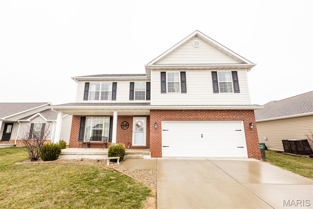 Welcome to this spacious and beautifully maintained 4 bedroom, 3 bathroom two-story home in Mascoutah, offering plenty of room to live, entertain and grow. With a functional layout, thoughtful updates and a full basement, this home is truly move-in ready. The main floor features an inviting living area with a cozy gas fireplace that flows seamlessly into the eat-in kitchen, complete with a large center island and plenty of workspace. Newer vinyl flooring throughout portions of the main level adds a fresh, modern touch. A separate formal dining room provides the perfect space for gatherings or hosting dinner with friends and could be utilized as a home office or playroom. Upstairs, the spacious primary suite offers a relaxing retreat with dual walk-in closets and a private ensuite bathroom featuring a jetted whirlpool tub and separate shower. Three additional generously sized bedrooms provide flexibility for family or guests.  The full basement offers endless potential for additional living space, recreation or storage. Step outside to enjoy the large back deck, ideal for entertaining, grilling or simply relaxing outdoors.  Conveniently located just minutes from Scott Air Force Base, MidAmerica Airport, Scheve Park, Mascoutah schools, shopping, restaurants and I-64, this home combines comfort, convenience and space in a great location.