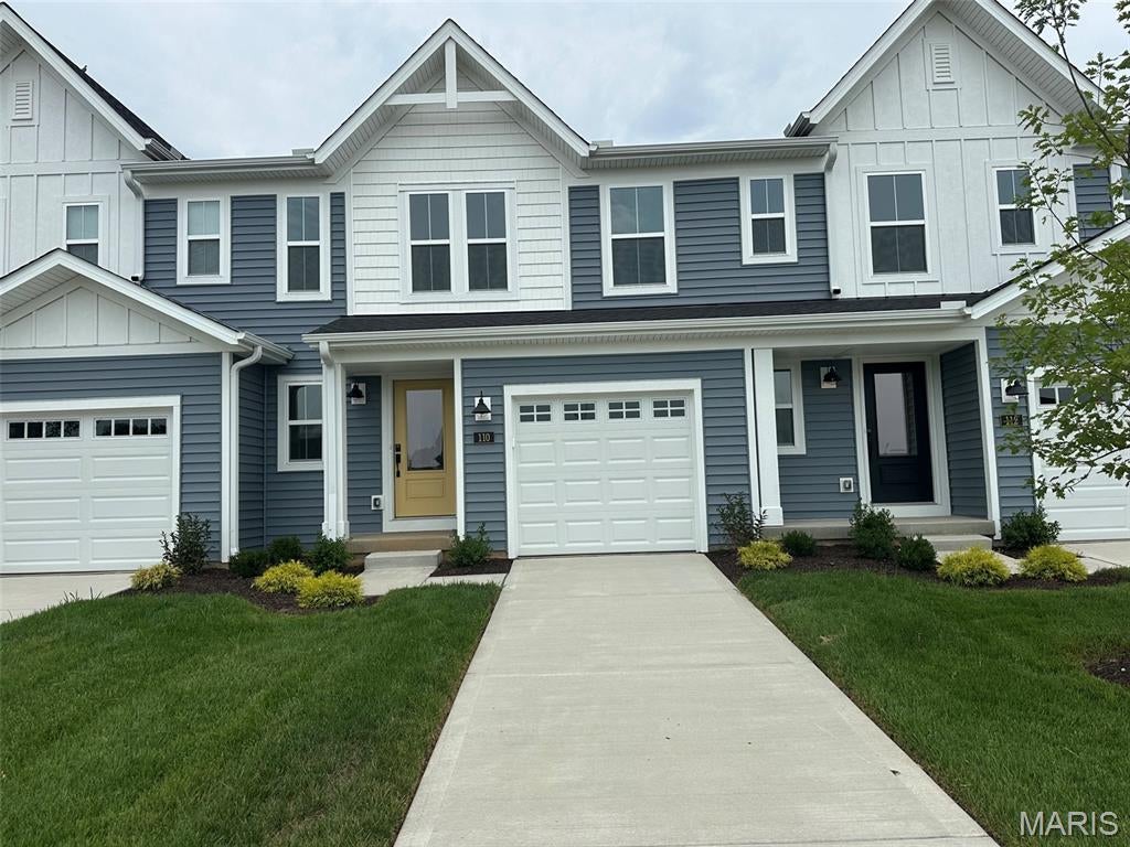 Welcome to 110 Mora Blvd he beautiful community of The Townes at Streets of Caledonia,. Be the first to live in this luxury townhome, featuring a wide open concept design with an oversized island kitchen with stainless steel appliances, upgraded cabinetry with 42 inch uppers and soft close hinges, and overlooking the HUGE family room. Upstairs you'll find the primary bedroom that includes an ensuite bath + two additional bedrooms and full bath. Overlook the pond from the primary bedroom - what a view. Patio for back yard family entertainment. Full basement affords plenty of storage and a full bath rough-in. Attached 1 bay garage. Convenient location - close to highways, schools and area amenities