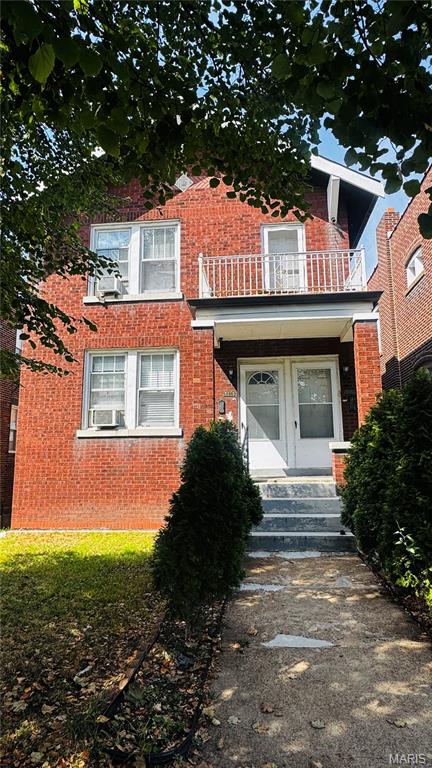 Fantastic opportunity in Tower Grove South! This well-maintained classic brick duplex is ideal for an investor, owner-occupant, or multi-generational living. Each spacious unit offers 2 bedrooms and 1 full bath with beautiful hardwood flooring, newer vinyl windows, and charming stained-glass accents. Both units feature eat-in kitchens equipped with ranges, range hoods, and refrigerators, with access to rear balconies overlooking the yard and detached 2-car garage. The first-floor unit offers central air plus optional window units, while the second-floor unit is equipped with window A/C units. Additional features include steam heating systems, updated circuit breaker panels, and a partially finished walk-out lower level offering additional usable space and storage. Recent improvements include updated kitchen flooring, refinished hardwood floors, spot tuckpointing, a newer water heater, second-floor bathtub replacement, fresh interior paint in 2025, and freshly painted rear decks. Both units are currently occupied by members of the owner's family, offering flexibility for the new owner, they may remain after closing or vacate as needed. Conveniently located in Tower Grove South near neighborhood restaurants, shopping, parks, and major thoroughfares. Live in one unit and rent the other, add a solid brick duplex to your investment portfolio, or create a multi-generational living arrangement. A versatile South City property with plenty of possibilities!
