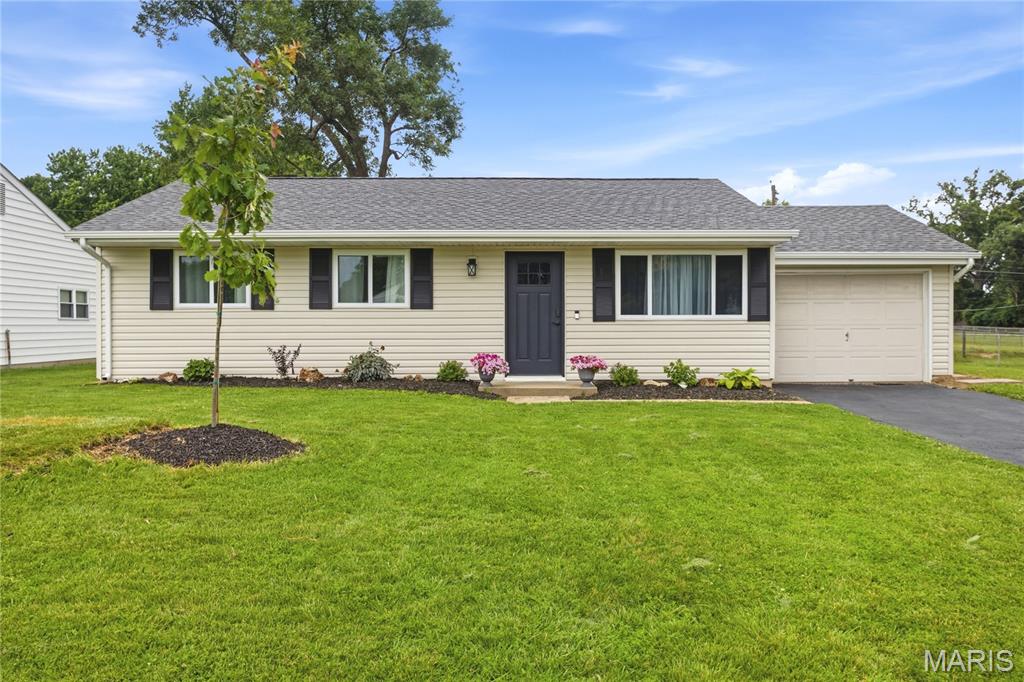 Thoughtfully renovated and move-in ready, this beautifully updated home combines stylish finishes with extensive improvements throughout. The spacious floor plan features generously sized bedrooms, a beautifully renovated bathroom with dual quartz vanity, convenient main-floor laundry, and comfortable single-level living.

Extensive 2026 renovations include a complete kitchen remodel with cabinetry, quartz countertops, stainless steel appliances, and garbage disposal; a fully renovated bathroom; luxury vinyl plank flooring throughout the main living areas and carpet in the bedrooms; windows, doors, updated lighting, crown molding, baseboards, and interior paint. Additional 2026 improvements include a 200-amp electrical panel, updated switches and receptacles throughout, refreshed landscaping, and a newly planted tree.

Roof and gutters were replaced in 2025.

Situated on a level .239-acre lot in the Lindbergh School District, this property offers exceptional outdoor space rarely found at this price point. The covered patio provides a welcoming space for relaxing or entertaining, while the expansive backyard offers plenty of room for gardening, outdoor gatherings, recreation, pets, or future outdoor projects.

Conveniently located near parks, shopping, dining, and major commuter routes including I-44, I-270, and Highway 141, this home offers the perfect balance of accessibility and everyday comfort.

Enjoy the benefits of a beautifully updated home without taking on a renovation project of your own.