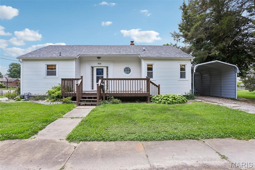 Cute 2-bed, 1-bath with all the right details. Hardwood floors run through the living room and both bedrooms. The kitchen's been done nicely and comes with the appliances. Big living room, a front porch to enjoy, plus a carport and storage shed out back. Full unfinished basement with laundry. Sitting on a corner lot and move-in ready.