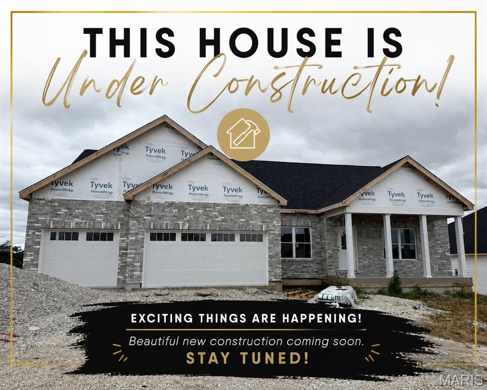Currently under new construction! 
Welcome to this stunning brand-new 4-bedroom, 2.5-bath ranch home offering approximately 2,000 square feet of thoughtfully designed living space in the desirable Stone Crest Subdivision in Washington, Missouri.

Step inside to an open-concept floor plan featuring vaulted ceilings, heavy-duty luxury vinyl flooring, and beautiful 5-1/4-inch baseboards throughout. The spacious living area flows seamlessly into the kitchen and dining spaces, creating a welcoming layout for entertaining and everyday living.

The private primary suite features generous walk-in closet space and a luxurious en-suite bath complete with a soaking tub, walk-in shower with built-in bench, and double vanity. Main-floor laundry adds convenience and functionality.

Additional highlights include an oversized 3-car garage, double-hung vinyl windows, a maintenance-free deck, and a full 9-foot walkout basement offering plenty of potential for future finished living space.
Add to highlight- French doors opening to back deck with built in blinds 

Enjoy beautiful sunset views while being conveniently located near shopping, dining, and local amenities. This beautiful new construction home combines quality craftsmanship, modern finishes, and a fantastic Washington location.

Schedule your private showing today!