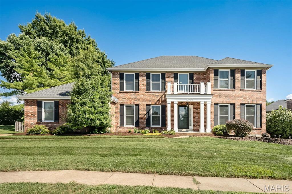 Welcome home to this spacious 4-bedroom, 3-bath, 2-story home—one of the largest in the subdivision! From the moment you enter, the dramatic 2-story foyer and T-staircase set the tone for the generous space and thoughtful floor plan, while beautiful hardwood floors lead into the inviting main living areas. The family room features a wood-burning fireplace and large bay window and flows into the breakfast room and updated kitchen, with an adjoining living room adding to the open, comfortable main level. The beautifully updated kitchen features new LVP flooring, quartz countertops, stylish backsplash, updated lighting, and added pantry storage, including a spacious walk-in pantry. The main floor laundry is conveniently located off the kitchen. A separate dining room with crown molding is ideal for entertaining. Upstairs, the generously sized primary suite offers crown molding, a walk-in closet, and an updated ensuite bath with separate tub and shower. All three bathrooms have been tastefully updated. The finished lower level adds even more living space with a large recreation room and separate sleeping room/office—ideal for guests, a home office, or hobbies. Outside, enjoy the privacy of the fenced backyard and patio, perfect for outdoor entertaining. Additional highlights include new windows in 2024, ceiling fans, and an oversized 2-car garage. Conveniently located near highways and just minutes from Chesterfield’s shopping, dining, entertainment, and amenities, including The Valley. An excellent combination of space, updates, and location!