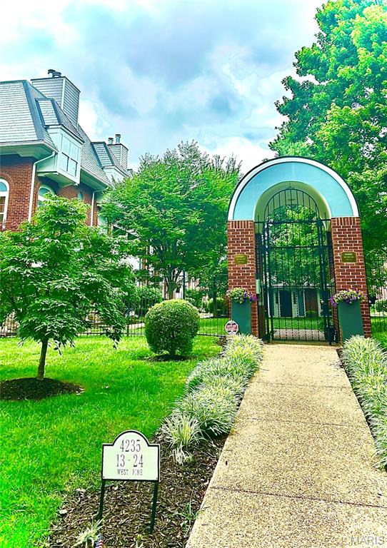 This beautifully maintained condo is located in the heart of the fashionable Central West End close to nearby restaurants & shops.  This upper-level unit faces the Center Courtyard with a gated entrance and an entry intercom system allowing you to remotely buzz-in guests. Parking is a premium in the West End and this unit comes with a basement garage space and a cedar-lined storage locker allowing ample space for seasonal clothing. This gated community features a swimming pool, clubhouse & fitness center. Two skylights located in the kitchen and bathroom create a light, bright & spacious interior with large  living room window seat and glass doors leading onto the private deck. Open concept layout with seamless flow between the living room, dining and kitchen areas.  Updated kitchen, granite countertops, stainless appliances.  Stackable washer/dryer plus refrigerator stay. Large bathroom with ceramic tile and double vanity. Wood-burning fireplace in living room. Coat closet, walk-in closet in the bedroom.