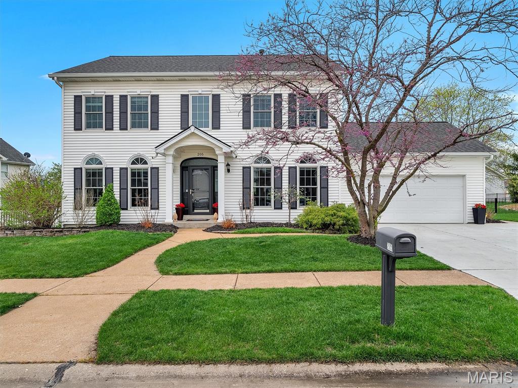 Welcome home to this timeless traditional two-story, located in the highly sought-after Rockwood School District. Showcasing classic curb appeal with its crisp white exterior, spacious two-car garage, and an extended driveway with the ability to accommodate three cars across, this home offers the perfect blend of style, comfort, and functionality.
Step inside to a stunning two-story entryway featuring beautiful hardwood floors and an abundance of natural light, creating a warm and inviting first impression. The main level offers a well-designed layout ideal for both everyday living and entertaining, complete with a convenient half bath for guests.
The kitchen is a true highlight, featuring stainless steel appliances, a gas stove, and granite countertops—perfect for both casual meals and hosting gatherings. From the kitchen, step outside to enjoy the level backyard with a patio, ideal for relaxing, entertaining, or playing.
Upstairs, you’ll find four generously sized bedrooms, including a spacious primary suite designed for comfort and retreat. The en-suite bathroom features a double vanity, a separate soaking tub, and a shower. A full hall bath serves the additional bedrooms, offering both convenience and functionality.
The partially finished basement provides even more versatile living space, including a dedicated flex room that can easily serve as a home office, workout area, or playroom. An additional half bath in the lower level adds to the home’s convenience, along with a separate storage area to keep everything organized and out of sight.
Enjoy all the benefits of neighborhood living with access to a subdivision pool and playground, perfect for recreation and community connection. Conveniently located close to shopping, restaurants, and everyday essentials, this home truly has it all.
Don’t miss your opportunity to own a beautiful, move-in-ready home in an exceptional location!