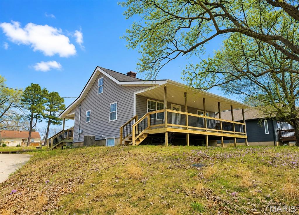 This 3-bedroom, 1-bath, 1.5-story home has been recently remodeled with luxury vinyl plank flooring, carpeted bedrooms, an updated kitchen and bathroom, and all-new kitchen appliances. Features include diesel heat, central A/C, and an unfinished walkout basement with room to expand.

Currently operating as a successful Airbnb, this home offers excellent investment potential, and the furniture can remain with the property! Enjoy the large front and back decks and the surprisingly massive backyard.

Located approximately 30 minutes from Rolla, the Current River, and Montauk State Park, and just two hours from St. Louis.  
AGENT OWNED