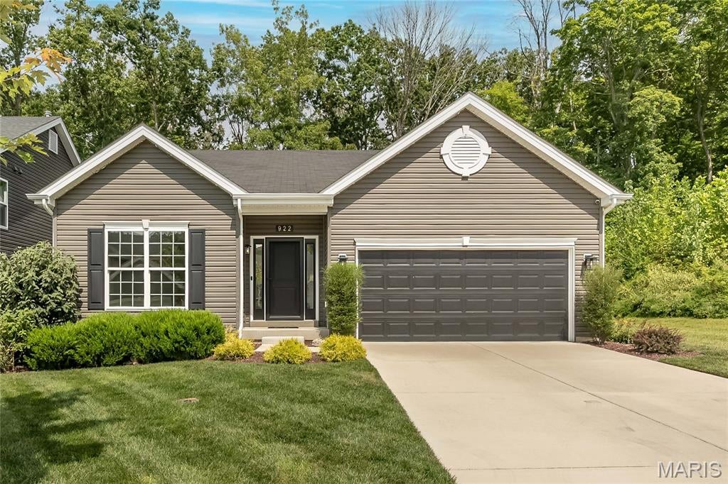 You'll love this stunning 4-bedroom, 3-bathroom ranch home offering 2,663 square feet of beautifully designed living space. Tucked away on a quiet, private cul-de-sac that backs to woods this home provides exceptional privacy and natural views. Step inside to an airy, 9ft ceiling, open-concept floor plan highlighted by luxury vinyl plank flooring that extends throughout both levels. The chef’s kitchen features 42" white soft-close cabinetry with under-cabinet lighting, sleek quartz countertops, a large center island, stainless steel appliances, and a spacious walk-in pantry. Outdoor living is a breeze with seamless access to a covered back deck and an expansive concrete patio—perfect for entertaining. The finished lower level adds incredible versatility with a large recreation room, a fourth bedroom, a full bathroom, dynamic storage options, and a hidden secret room tucked under the stairs. Combining modern upgrades, functional design, and an unbeatable private setting, this move-in ready home is a must-see!
