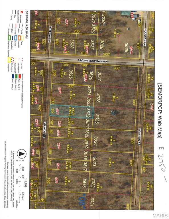 50 by 200 lot at Iron mountain Lake. Heavily grown up. Joins road