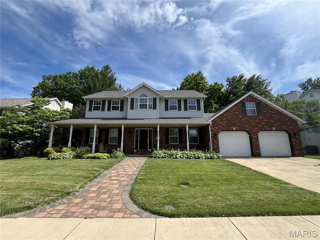 Welcome to 111 Knob Creek Lane in O'Fallon! If you've been searching for a home with space, privacy, and endless possibilities, this is the one you've been waiting for. Situated on a gorgeous wooded, flat walkout lot, this 4-bedroom, 3.5-bath two-story home offers the perfect combination of comfort and functionality. Step inside to find fresh interior paint and all-new flooring throughout. The formal living and dining rooms feature elegant crown molding and chair rail detailing, creating a warm and inviting space for entertaining. The spacious family room boasts a bay window, gas fireplace, and ceiling fan, and flows seamlessly into the kitchen. The large eat-in kitchen is designed for gathering and everyday living, featuring a center island, abundant cabinet space, two pantries, and all appliances included. A French door leads to the covered, vaulted deck complete with a ceiling fan and peaceful views of the fully fenced backyard and surrounding woods. Upstairs, the spacious primary suite offers a vaulted ceiling, ceiling fan, and a luxurious ensuite bath with dual vanities, separate shower, garden tub, and linen closet. Three additional generously sized bedrooms all feature ceiling fans, and the conveniently located second-floor laundry room makes daily life a breeze. The newly finished walkout basement expands your living space and includes a fourth bedroom and full bath, making it ideal for guests, multi-generational living, a home office, or recreation area. With a fully fenced yard, covered deck, walkout basement, and beautiful wooded setting, this home offers the space, privacy, and flexibility today's buyers are looking for—all in a desirable O'Fallon location. Requirements: 620 credit score and 2.5 times the rent as income. Pets are subject to owner approval and non-refundable pet fee. $300/ dog $200/cat. NO MORE THAN 2 ANIMALS.