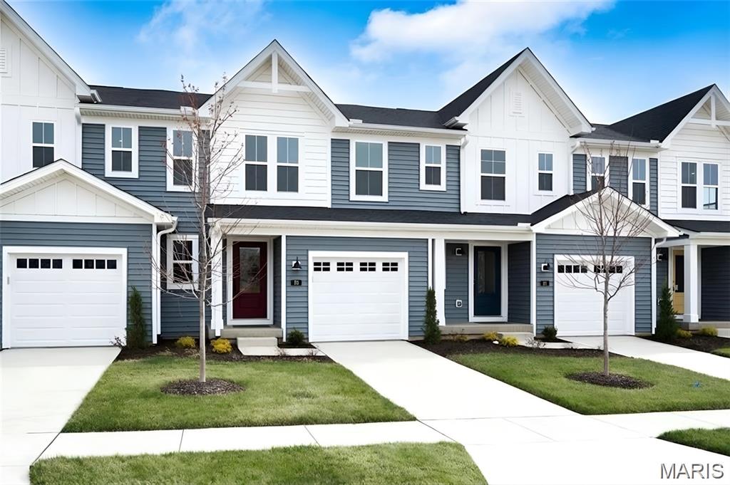 Some photos have been virtually staged. Gorgeous new Durham plan by Fischer Homes in the beautiful community of The Townes at Streets of Caledonia, featuring a wide open concept design with an oversized island kitchen with stainless steel appliances, upgraded cabinetry with 42 inch uppers and soft close hinges, and overlooking the HUGE family room. Upstairs you'll find the primary bedroom that includes an en suite with a double bowl vanity. There are 2 additional bedrooms and a centrally located hall bathroom and convenient 2nd floor laundry closet. Full basement affords plenty of storage and a full bath rough-in. Attached 1 bay garage. Some photos have been virtually staged.