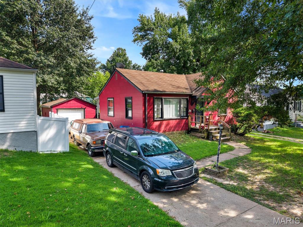 Discover this charming bungalows unique opportunity. This eclectic single-family residence sure does stand out! The exterior of this property showcases a quaint architectural style. Imagine the opportunities this property holds to hold and rent for cash flow, flip, or live in yourself. Interior photos can be provided upon request. Low expenses and high cash flow opportunity with tenants paying all utilities outside of sewer for a certain amount. Easy access to I-70 and get downtown within 20 min, Earth City within 15, and the airport in less than 10. This house is minutes away from the Normandy shopping center (St. Louis county workforce, social security admin, Rent One, City Jump Family Entertainment Complex, etc.).  This is part of a 13 unit single family portfolio sale all located around this area and at this price point. Can be sold individually or with the rest - See Supplements.