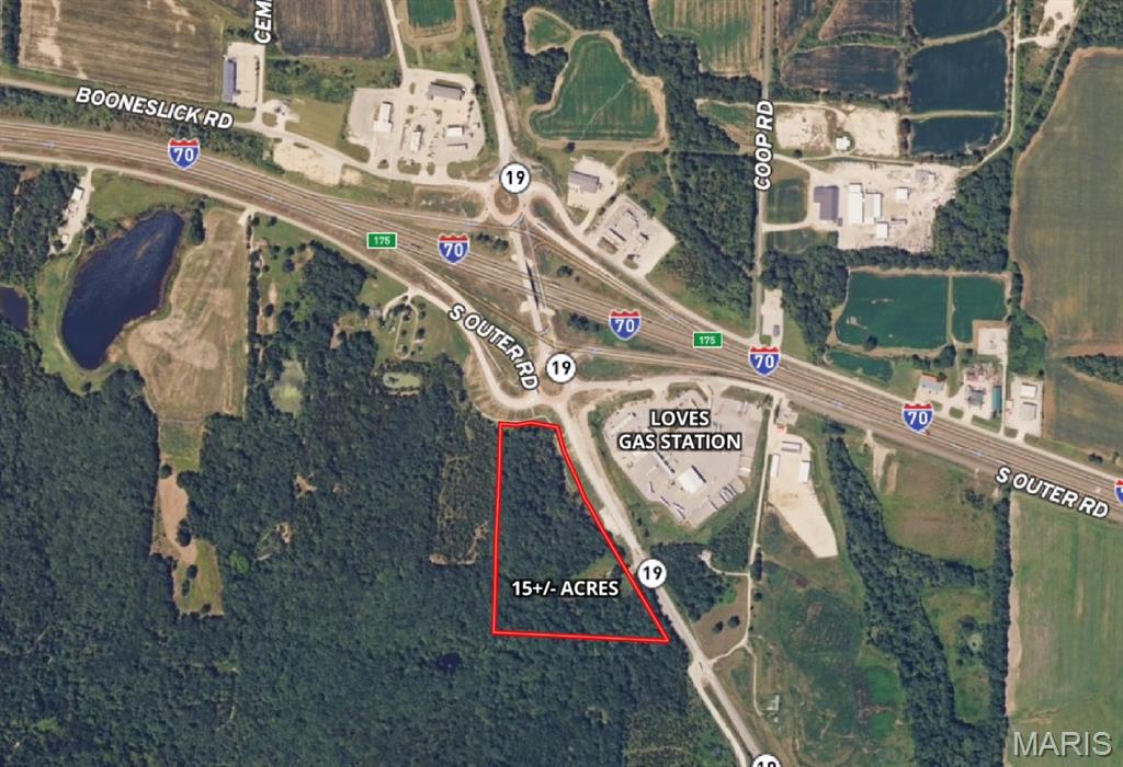15+/- Acres of exceptionally rare ground at the interchange of I-70 and Hwy 19!  The New Overpass and Roundabouts completed and makes access much more convenient.  Great traffic east and west and north and south.  Interchanges like this are extremely rare to find undeveloped. Sewer and water are available. This is a growth area in wine country and Agri-tourism. The Google Data Center is under construction and the Amazon Facility is next!  Major growth is coming to the area over the next year or two... get in the mix while you still can! This property can be divided! Duplicate Listing MLS #26029474 Location: Interchange Corner Location, High Traffic! Duplicate MLS Listing #26029505.