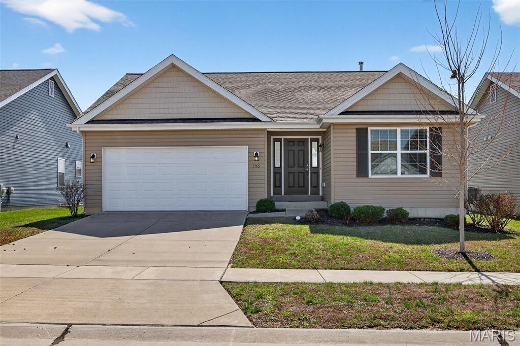 UNDER CONTRACT - OPEN HOUSE CANCELLED. Tucked away on a cul-de-sac and just minutes from Hwy 70, this less-than-6-year-old home offers the kind of easy, comfortable life you dream of. Enjoy the low maintenance living this home has to offer from being so young! Step inside and you’re immediately welcomed by beautiful laminate flooring and natural light pouring into the main living space. The open layout creates a warm and inviting atmosphere, whether you’re hosting friends, gathering around the kitchen table, or enjoying a quiet night at home. On the main level, you’ll find three spacious bedrooms and two full bathrooms. The primary suite has a large walk-in closet and a bathroom with dual sinks, giving you the space and convenience you need right from day one. The eat-in kitchen opens to the backyard through a sliding glass door, making it easy to step outside for morning coffee, summer dinners, and enjoying the flat yard. Downstairs, the unfinished basement offers endless potential for a future rec room, home gym, office, or whatever fits your lifestyle best. With its modern build, thoughtful layout, and convenient location, this is the kind of home that simply feels good the moment you walk through the door. Schedule your showing and come see it for yourself.