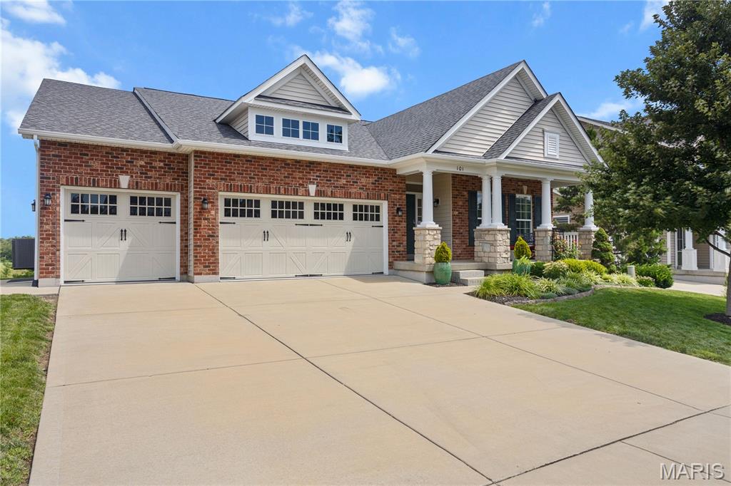 Welcome to this absolutely immaculate home, meticulously maintained by its original owners.  This home is loaded with premium upgrades and offers an unmistakable sense of luxury from the moment you step inside. Highlights include 11-foot ceilings, a stunning floor-to-ceiling fireplace, an upscale kitchen with 42-inch cabinetry, wood laminate flooring (no carpeting) 3 car garage, and crown molding in both the main living areas and the spacious master bedroom. The master bedroom features generous living space, a luxurious en-suite bath, and an oversized walk-in closet. The unfinished lower level is a blank canvas ready for your personal touch. The lookout rear wall and large windows fill the space with natural light while overlooking the backyard. Outside, enjoy a spacious deck and backyard that backs to common ground. The neighborhood also boasts exceptional amenities, including a swimming pool, tennis and basketball courts, stocked ponds for fishing, playground, and walking trails. The location is just as impressive--Conveniently situated just minutes from Highways 40/61 and 364, with easy access to Hawk Ridge, The Meadows, Lake Saint Louis, golf courses, shopping, and dining. All of this is located within the highly sought-after Wentzville School District.

This is more than just a beautiful home—it's one that has been lovingly cared for and thoughtfully designed. Schedule your showing today and experience it for yourself!