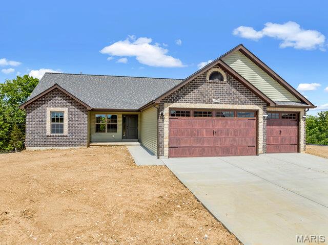 The Blake model is a 1,634 sq ft ranch with a divided bedroom floor plan and 3 car garage. When you walk through the front door you will notice the spacious family room with ceiling fan which is open to the chef's kitchen with an oversize island and granite counter tops. There are two spacious bedrooms both with ceiling fans and a bathroom just off the family room. The massive owner's suite features a large walk in closet, ceiling fan, and bathroom with a double bowl vanity, separate shower with glass shower door, and tub. There is a main floor laundry and a separate mud room. You will notice can lights throughout and all appliance packages come with a refrigerator. Downstairs you will notice a full rough in for your future expansion and a walkout with a sliding glass door and two windows, if the lot allows. Front and side yards will be sodded. All homes come with a 1 yr builder warranty and 2-10 year warranty for yrs 2-4. Come by and pick your lot and make your home your own!