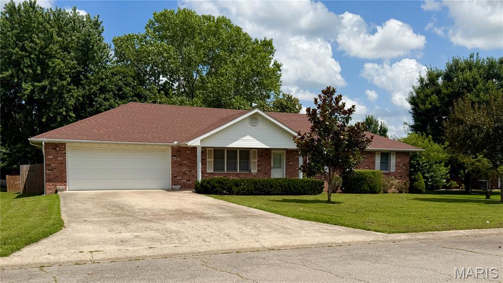 Nice all-brick home for sale in Lebanon, MO! You will feel welcome as you enter this well-maintained ranch-style home. It features 3 bedrooms and 2 bathrooms on the main level, along with a full basement that is partially finished, giving you plenty of room to grow.  The spacious living room flows into the dining area and kitchen, creating a warm and inviting layout. Step outside onto the 36-foot back deck or head downstairs to the family/game room in the basement for additional living space.  The kitchen features beautiful oak cabinetry, offering abundant storage and plenty of countertop space, along with a convenient breakfast bar. In the garage, you'll find an 8' x 10' workshop/storage area.  The backyard is filled with flowers that, adding even more charm to the property. All of this is located within the city limits of Lebanon in a desirable subdivision.  Fresh coat of paint and new carpeting!
