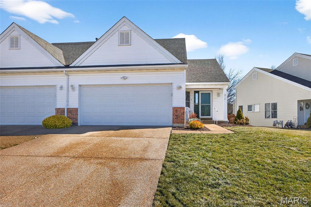 Welcome to this beautifully maintained 2-bedroom, 2-bath open-concept attached villa in the heart of O’Fallon, MO. The main level offers effortless living and features a spacious primary suite with an ADA-accessible, thoughtfully designed bath. The second bedroom is generously sized, ideal for guests, a home office, or hobby space. A finished lower level provides additional living space—perfect for a family room, media room, or flex space. Enjoy a walkable lifestyle just steps from Dames Park, along with nearby restaurants and entertainment. Low-maintenance living in a prime location—this one checks all the boxes.