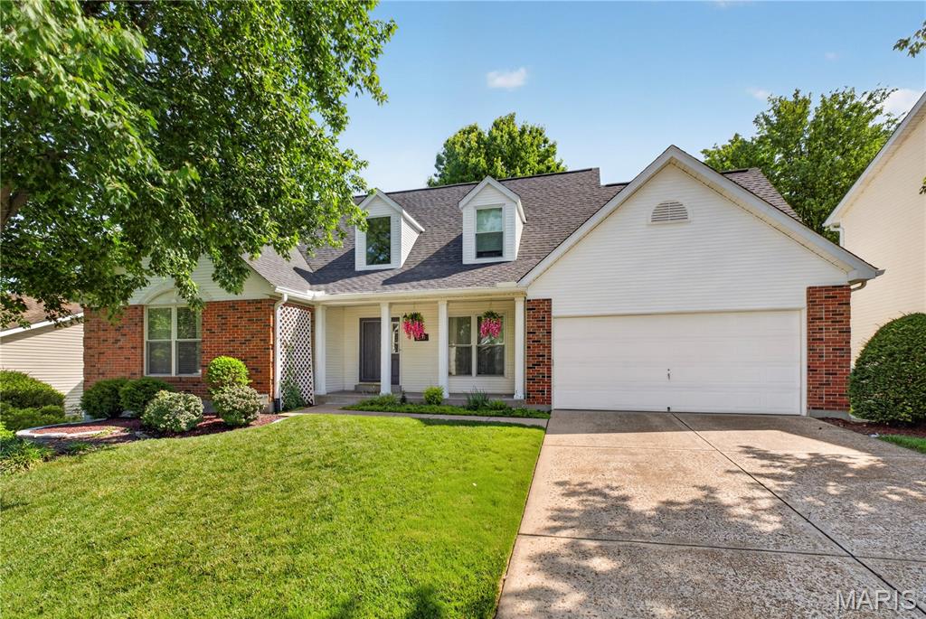 Beautiful one owner 1-1/2 story home offering over 2800 square feet of comfortable living space. The main floor primary bedroom features a board and batten style accent wall and dual walk-in closets. The inviting Great room features a cozy fireplace with ventless gas logs and two arched flanking windows. Stunning bookcases also provided a perfect place for a flat screen tv for your viewing pleasure. Gorgeous hardwood floors span much of the main level with ceramic tile in the kitchen /breakfast room/ laundry. The kitchen is complimented by quartz counter tops with stove and refrigerator included. Dining room is accented by a tray ceiling. An ample first floor laundry room includes the washer/dryer and custom storage. Upstairs the open second floor layout overlooks the Great room creating a bright and airy feel. The partially finished basement adds approximately 600 square feet of valuable lower level living space with a rec room and an additional bedroom and full bath perfect for guests or extended family. Step outside to a composite deck with two staircases that cascade into a beautifully maintained backyard ideal for relaxing or entertaining. Additional highlights include newer Pella windows on the front of the home and a roof that is approximately one year old. A wonderful opportunity to own a well-cared for home with space, charm, and modern updates! See attached doc for a summary of home improvements/updates. This home is located in Windemere East, a great quiet and convenient neighborhood close to both highways 55 and 270 with easy access to Downtown. Hurry because this gem won't last.