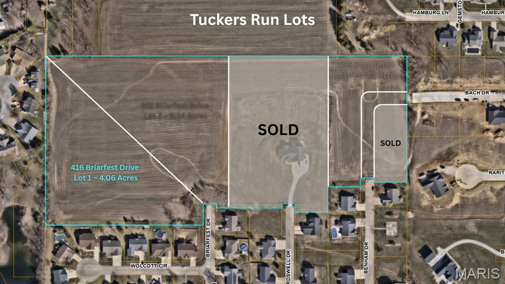 Build your dream home on this spacious 4.06-acre lot located right in the heart of Millstadt. Enjoy the rare combination of acreage, in-town convenience, and the freedom of no HOA restrictions. This property offers golf cart access and is pre-approved for a detached garage—perfect for extra storage, a workshop, or hobby space. Utilities including water, sewer, and electric are already stubbed at the property line, making the building process even easier. Light building restrictions apply, including minimum 2,000 SF homes, attached 3-car garages, paved driveways, and approved exterior standards. Detached garages permitted with matching exterior design. Access through Alpine trails, Briarfest Drive.
