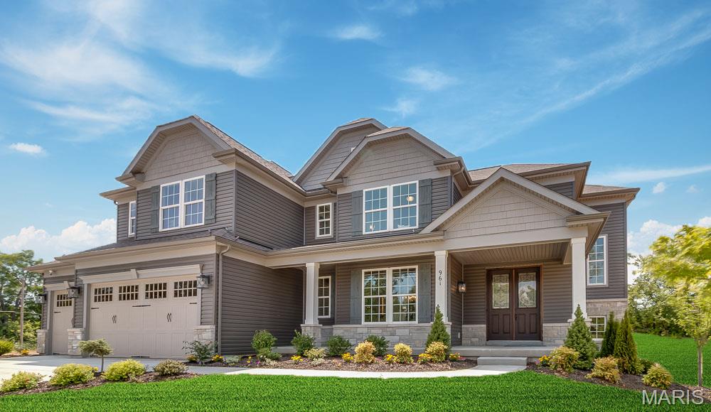 For a limited time take 25,000 in flex cash toward your new home. The Kingston from Rolwes Company’s Estate Series is a breathtaking one-and-a-half-story home designed with sophistication and livability in mind. The main level welcomes you with a dramatic two-story foyer that opens to the elegant gathering room, perfect for entertaining or relaxing with family. A formal and family dining area and a stunning open kitchen create a seamless flow, complemented by a convenient laundry room and powder room. The owner’s suite is a true retreat featuring a private sitting area, an oversized bath, and an impressive walk-in closet. The second floor offers a versatile bonus room, three additional bedrooms, and two full baths, including a Jack & Jill layout between the third and fourth bedrooms. Personalize your Kingston with options such as  a hearth room, covered patio, or a private study. Select plans can also accommodate extended garages for boat storage, and spacious homesites provide room for a detached garage. As part of the Lake St. Louis Community Association, homeowners enjoy exclusive amenities including lake rights, clubhouse access, on-site dining, and community beaches, along with optional amenities such as golf, tennis, pickleball, fitness center, and pool access. Every Rolwes Company home includes enclosed soffits and fascia, a fully sodded yard, and a professional landscape package for timeless appeal. Images shown may reflect optional features. Please see your Sales Representative for a complete list of included features and community details.