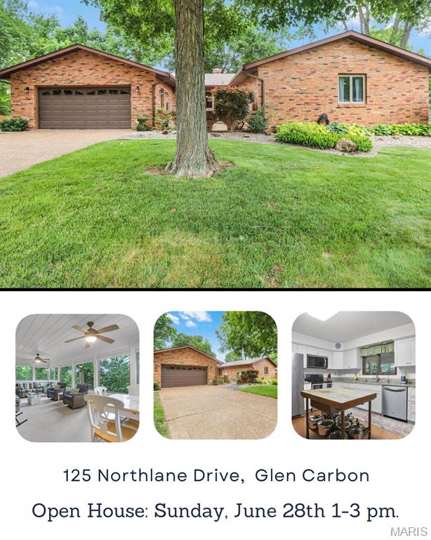 Meticulously cared for, this spacious ranch offers over two thousand square feet on the main level, featuring the primary suite plus two additional bedrooms and a full bath, along with over a thousand square feet on the finished walkout lower level.
The spacious primary suite is a true retreat, highlighted by an updated bath with a tiled walk-in shower, rain shower head, handheld wand, and double-sink vanity. Two additional bedrooms and a full bathroom complete the main level, and one of the bedrooms is currently serving as a home office. But don't let that distract you, it can work as a roomy bedroom, too!
Warm wood floors flow through the dining room, kitchen, and breakfast area. The inviting living room features a see-through fireplace shared with the breakfast room, creating warmth and ambiance throughout the heart of the home.
One of the home’s standout features is the relaxing all-season sunroom adjacent to the Trex deck. Just below, you’ll find your own private backyard oasis with a hot tub, while inside the walkout lower level, a sauna awaits. The lower level continues to impress with a spacious media room, a family room with a beautiful masonry fireplace, a conforming bedroom, as well an additional non-conforming bedroom or flex room, an adjacent full bath, and abundant storage.
Additional highlights include an oversized two-car garage and an extensive list of updates that reflect the exceptional care this home has received.
Located in desirable Glenwood Estates, residents enjoy their own neighborhood park and picnic area, all just minutes from I-270 and conveniently close to Main Street in Glen Carbon.
This is the perfect blend of space, comfort, and amenities. Schedule your private showing today!