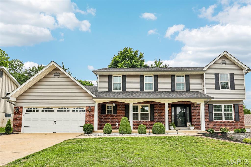 Located in Beacon Hill with convenient access to Hwy 370, shopping, dining, parks, and St. Charles amenities, this 2-story home offers over 3,300 sqft with 4 bedrooms, 3.5 baths, and multiple indoor and outdoor entertaining spaces. Large fenced backyard with an oversized composite deck completed in August 2025 plus a spacious patio for additional outdoor living and dining space. Main level includes ample kitchen workspace with center island, backsplash, coffee wet bar, dedicated laundry room with mud sink, fireplace, and flexible gathering areas. Upstairs primary suite features a large walk-in closet with built-ins and spacious primary bath with double sinks and additional storage. Finished lower level includes a full bath, bar area, fireplace, and bonus living space ideal for media, recreation, office, or guest use. Additional features include attached 2-car garage with built-ins, full basement, multiple fireplaces, and updated flooring in select areas. Conveniently located near Blanchette Park (~2.6 miles), Frenchtown Historic District (~2.9 miles), Schnucks (~2.6 miles), Lindenwood University (~2.1 miles), Main Street St Charles (~3.2 miles) and Katy Trail State Park (~3 miles). Includes 3D walkthrough tour for additional property viewing access. Located within the St. Charles R-VI School District with convenient access to commuter routes, recreation, dining, and shopping throughout St. Charles.