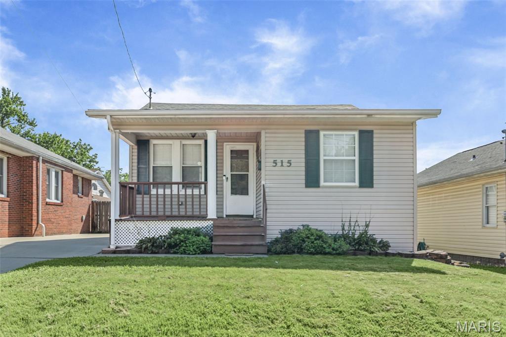 Charming and updated 2-bedroom bungalow with plenty to offer! This move-in-ready home features updates throughout, including a refreshed kitchen (applianced included) and bathroom. Fresh paint, thermal windows and updated lighting including ceiling fans. Also a full walk-up basement, except under the bonus room. Enjoy relaxing on the covered front porch or out back on the deck overlooking the fenced yard. The storage shed has electric and the tan privacy fence is approximately 2 years old and belongs to the property. Additional improvements include a new roof and water heater in 2025, plus a new concrete driveway. A charming, well-maintained home ready for its new owner.