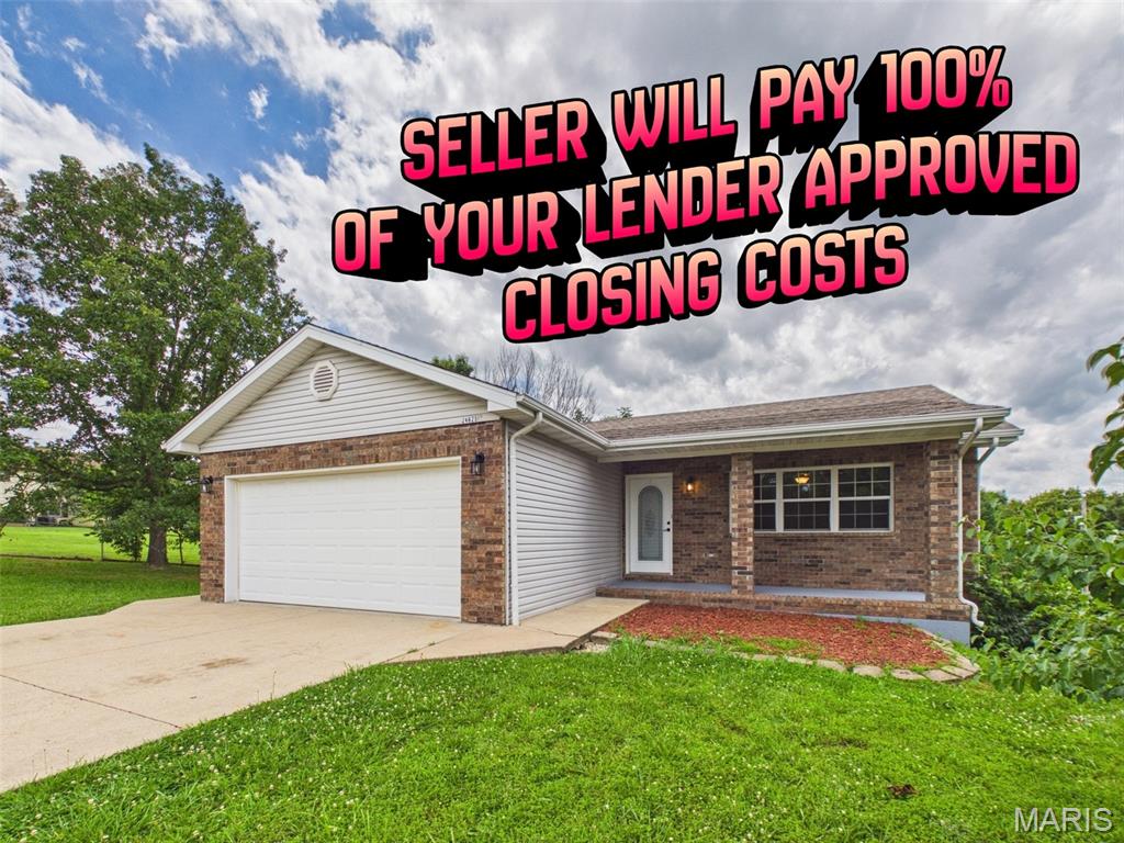 DON'T WALK, RUN! THE SELLER IS NOW OFFERING TO COVER 100% OF YOUR LENDER APPROVED CLOSING COSTS! Welcome home to 24625 Spencer Road in Waynesville, Missouri — a move-in ready property that perfectly blends comfort, convenience, and location. Situated on a spacious .47-acre lot with light natural foliage and mature native trees, this beautifully maintained home offers the peaceful setting you've been looking for while keeping you just minutes from everything the greater Fort Leonard Wood area has to offer. Conveniently located within close proximity to both the Main Gate and West Gate of Fort Leonard Wood, residents will appreciate quick access to East and West I-44, making commuting a breeze. Enjoy being only moments away from shopping, dining, entertainment, and countless outdoor recreation opportunities, all while remaining within the highly sought-after Waynesville School District.

Outdoor enthusiasts will love being less than ten minutes from Waynesville City Park and Roy Laughlin Park, home to the historic Trail of Tears and one of Missouri's most remarkable natural attractions—a world-renowned spring that feeds the crystal-clear waters of the Roubidoux River that is frequently stocked with rainbow trout. Whether you enjoy kayaking, fishing, hiking, or simply soaking in the beauty of the Ozarks, this location delivers.

Built in 2002, this inviting home showcases timeless curb appeal with stunning brick accents and a covered front porch that warmly welcomes you home. Step inside and you'll immediately appreciate the generous living room featuring a large front window that fills the space with natural light, along with brand-new luxury vinyl plank flooring that creates a fresh and modern feel.

The spacious kitchen is equipped with oversized ceramic tile, warm honey oak cabinetry with new knobs and drawer pulls and a complete suite of stainless-steel appliances including a stove, refrigerator with water and ice dispenser, microwave, dishwasher, and a split stainless sink with garbage disposal. Adjacent to the kitchen is a sizable dining area with ample room for a larger dining table, making entertaining family and friends effortless. Step through the rear access door and enjoy the balcony, replaced in August 2025, overlooking the fully chain-link fenced backyard complete with a convenient double gate—ideal for easy access with a riding mower and plenty of room for pets, play, or gardening.

Down the main hallway you'll find a coat closet, a half hall bathroom with washer and dryer hookups, and direct access to the oversized two-car garage, which also features an additional side entry door for added convenience. Privately located at the end of the hallway, the primary suite offers abundant space for a king-sized bedroom set with nightstands, a generous walk-in closet, and a private ensuite bath featuring a single vanity, tub/shower combination, and an additional storage closet for towels and toiletries.

Heading downstairs, plush carpeting creates a warm and inviting atmosphere throughout the lower level. The spacious family room provides the perfect gathering place and features a cozy corner fireplace insert with blower, along with direct access to the rear patio for seamless indoor and outdoor living. Just down the hall is a large bedroom with a walk in closet; there are also two additional incredibly spacious non conforming rooms - each complete with large closets, offering endless possibilities for bedrooms, offices, hobby rooms, or guest accommodations. A third full bathroom with brand-new luxury vinyl plank flooring adds additional comfort and functionality to this versatile lower level.

Combining space, updates, location, and exceptional value, this turnkey property is ready for its next chapter. Schedule your private tour today and discover why 24625 Spencer Road is the perfect place to call home. Don't wait—call your favorite REALTOR today before it's GONE!
