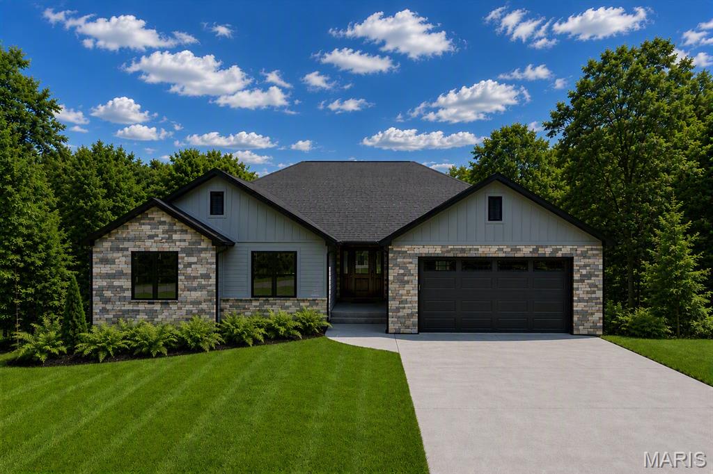 To Be Built! Foundation is poured on this beautiful double lot in Summer Set Lake! let's pick your interior options! Stunning custom Ranch style home. Home comes standard with 5 inch LVP throughout the main level of the home, Stunning Onyx shower in the primary bath, Stone countertops, built in stairway lighting, ETC. Home has a spacious foyer (14X8) that greets you to an open floor plan with vaulted ceilings. A digital rendition of the siding and stone colors is provided however we also have physical samples. Kitchen boasts a large center island, plenty of cabinet space, stainless steel appliances, and a walk in pantry (6X6). Large primary bedroom with ensuite bath double bowl vanity and additional station. Large walk in closet (5x9) and stunning walk in Onyx shower. 2 additional bedrooms and 1 and a half baths. Main floor laundry right off the kitchen area. So many options left to choose in this home. Finish the lower level and additional bathroom for 20K. 8ft sliding doors will lead you out to either a covered deck or patio depending on elevation. Options will be available until ordering of that item is completed. No changes to construction will be made once completed.