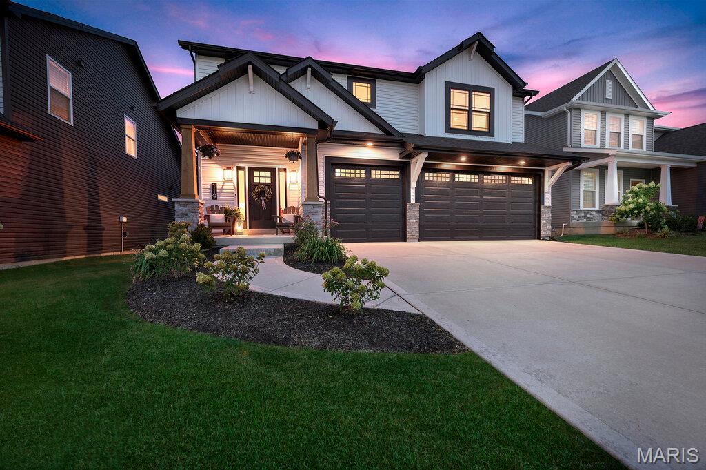 Why wait to build when this newer built home is ready to impress? Built just three short 
years ago, this stunning 1.5-story home is nestled on a single cul-de-sac street in the 
desirable Sommerset Estates blending modern design, thoughtful finishes and effortless 
everyday living. Step inside to an inviting, open-concept floor plan where a beautiful stone fireplace 
creates a striking focal point and sets the tone for the homes warm yet elevated style. The 
gorgeous kitchen is truly the heart of the home, featuring quartz countertops, a very 
generous center island, stainless steel appliances and plenty of space to gather and 
entertain. The main-floor primary suite offers the perfect retreat and everyday convenience. 
Upstairs, you'll find three additional bedrooms each with walk-in closets, a full bath and a 
spacious loft-ideal for a playroom, home office or a cozy spot to unwind. 
Step outside to enjoy the back patio and fully fenced backyard with a 6-foot vinyl privacy 
fence, while the sprinkler system adds convenience and ease. The unfinished lower level 
offers endless possibilities for future living space custom tailored to your needs. A 
spacious 3-car garage provides plenty of room for vehicles, storage and all of the extras. 
Beautifully designed, thoughtfully laid out and truly move-in ready, this home offers the 
modern style and functionality that today's buyers are searching for to call Home. 
This home is close to everything, K-12 schools, daycares, parks, shopping,
highways 364 and 40/61. 
Don't miss this opportunity to make this exceptional home yours