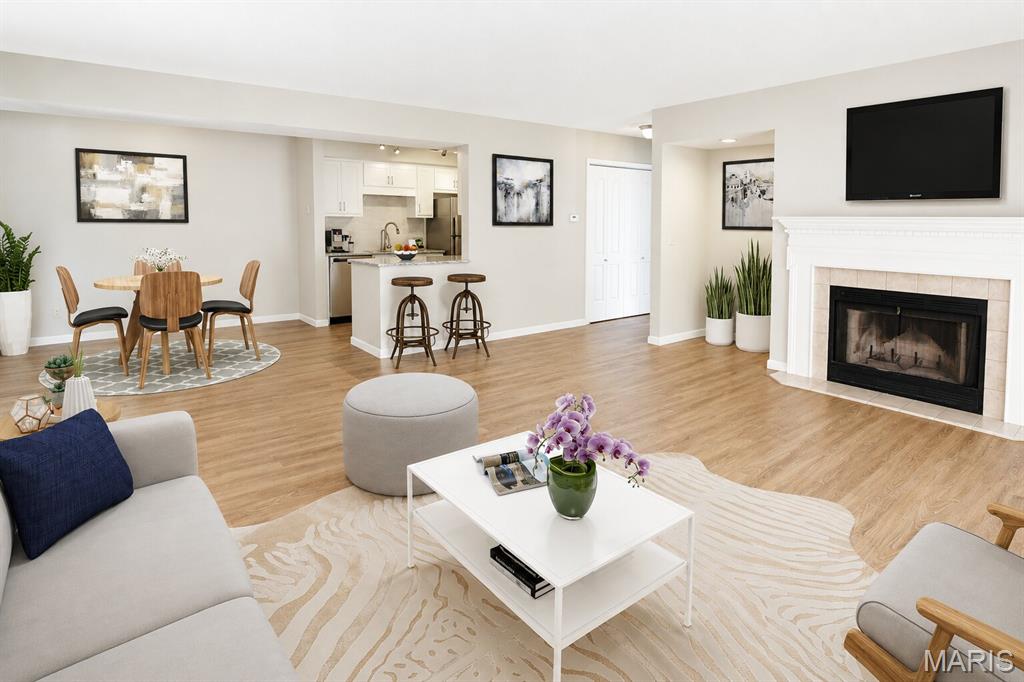 Beautifully renovated 2BR/2BA second floor condo with 1 car garage for lease in Meadow Ridge subdivision. Elegantly distinguished, this home features an updated kitchen with stainless steel appliances, granite countertops, custom cabinetry, and subway tile backsplash. Spacious primary suite with walk-in closet and updated full bath with separate shower and tub. The living area includes Coretec flooring, a cozy wood burning fireplace, and sliding glass door to your private patio. In unit washer/dryer hook ups and 1 car garage. The Meadow Ridge Subdivision offers a community pool, pickleball courts, basketball court, walking trails, and catch & release pond. Convenient access to the Page Extension along with Highway 40 and 70. This home is pet-friendly with $30/month pet rent & $200 pet fee pert pet. Tenant responsible for electric, gas, and sewer. Security deposit equal to one month’s rent.