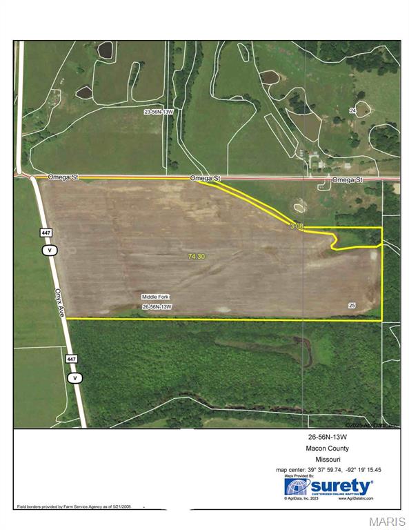 Macon County 79.9 surveyed acres with 74.29 Tillable FSA acres. NO leases in place for 2025
Priced to Sell at $7900 per acre