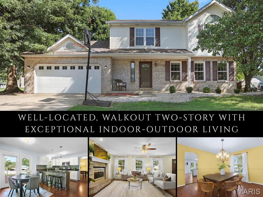 Tucked at the end of a quiet cul-de-sac in Maryville’s established Rolling Meadows subdivision, this well-designed two-story pairs inviting spaces with an exceptional layout for everyday living & entertaining. Its classic exterior & covered entry create a warm first impression. Inside, natural light fills the living spaces, while a brick fireplace adds an inviting focal point. The spacious updated kitchen features granite counters, a glass tile backsplash, generous cabinetry & a breakfast nook framed by two sets of French doors. One opens to the oversized deck, while the other leads to a covered patio all within a fenced yard, creating an effortless connection between indoor gatherings & outdoor living. Upstairs, the expansive owner's suite feels like a private retreat with abundant natural light, an impressive walk-in closet & ensuite bath complete with dual sinks, a dedicated vanity area, soaking tub & separate shower. The finished walkout lower level adds even more room to relax, host or work from home, with a ¾ bath, direct backyard access & a flexible space that could potentially serve as a 4th bedroom or office with the addition of a wall. An attached two-car garage provides everyday convenience & additional storage. With multiple outdoor living areas, a versatile finished basement & a location near Maryville schools, bike trails, shopping, dining & everyday amenities, this home is equal parts comfortable & functional. New water heater 2026.