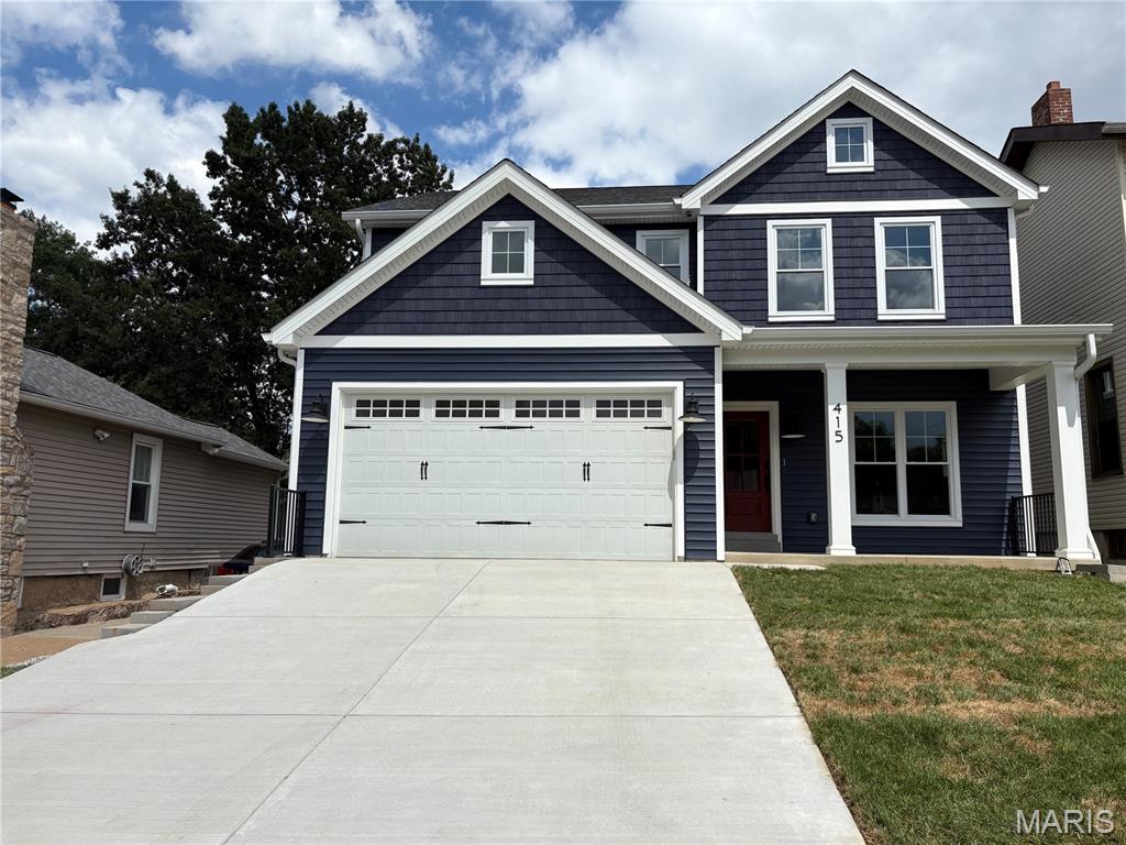 TBB-(1.5 Story-1st floor Primary Bedroom plan also available.)This New Lewis Home has it ALL--Location, finishes & 1st floor Office! Enter the stained Front door from the Covered Front Porch into the Foyer that opens to the DiningRm w/crown molding & hardwd flrs that continue thruout the entire 9' 1st floor. Butler's Pantry w/custom cabinetry & stone c-tops connects the DRoom to the Gourmet Kitchen w/ Custom Island w/seating for 4-5; stone c-tops; SS appliances & job built Hood over the Cooktop. Gourmet Kitchen flows to the open "entertainment sized" Family Rm w/ gas fireplace & custom cabinetry on either side. From the Fam Rm past the staircase is a light-filled Office to allow work from home with no interruptions. A Breakfast Rm projects out the rear of the home & has a slider to the Covered Porch! Mudrm w/4 lockers creates a "Dump Zone" as you enter from the 2 car attached Garage. 9' 2nd floor has a hardwood hallway leading to Primary Suite w/tray ceiling; Primary Bath w/Sep Tub & Oversized Shower; Dual vanities w/make-up area; HUGE WIC by STL Closet. Spacious 2ndary bedrms; 1 with Ensuite bath & 2 sharing a Jack n Jill Bath. Ceramic tiled Laundry w/ hanging & cabinetry completes the 2nd floor. 9' pour finished LL includes 5th Bedrm, Full bath; and spacious Rec Rm w/ plenty of space for separate Game room or Gym. Plenty of private back yard green space as well as a great seat for the fireworks or a walk to Kirkwood Park. Call today & move into downtown Kirkwood life style!