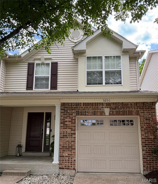 Charming & Updated "Easy-Living" Townhome in Charlestowne and Discover the perfect blend of traditional style and modern convenience in this beautifully updated 2-bedroom, 1.5-bath townhome. The main level welcomes you with a bright, open-concept floor plan—ideal for entertaining—featuring a spacious living area that flows seamlessly into the breakfast room and a sleek kitchen updated with brand-new stainless steel appliances and luxury vinyl plank flooring.  New quartz counters and kitchen sink to be installed June 2026.  Retreat upstairs where you find three generously sized bedrooms all with new carpet and  and an updated full bath, providing a peaceful and private living quarters. Outside, enjoy your own slice of tranquility with a well-maintained backyard and a private patio perfect for outdoor dining. The laundry is located in the lower level which offers opportunity for more space and personal touches.  The water heater is new, the roof is only 2 years old and all lighting fixtures have been updated. This neighborhood impresses with an abundance of sidewalks for strolling and the close proximity to St Charles City Parks is delightful. Complete with a 1-car garage and located just minutes from Hwy 370 and the charming atmosphere of New Town in addition to the vibrant historic district of St. Charles, this home offers the lifestyle you've been waiting for. Low-maintenance living at its finest!