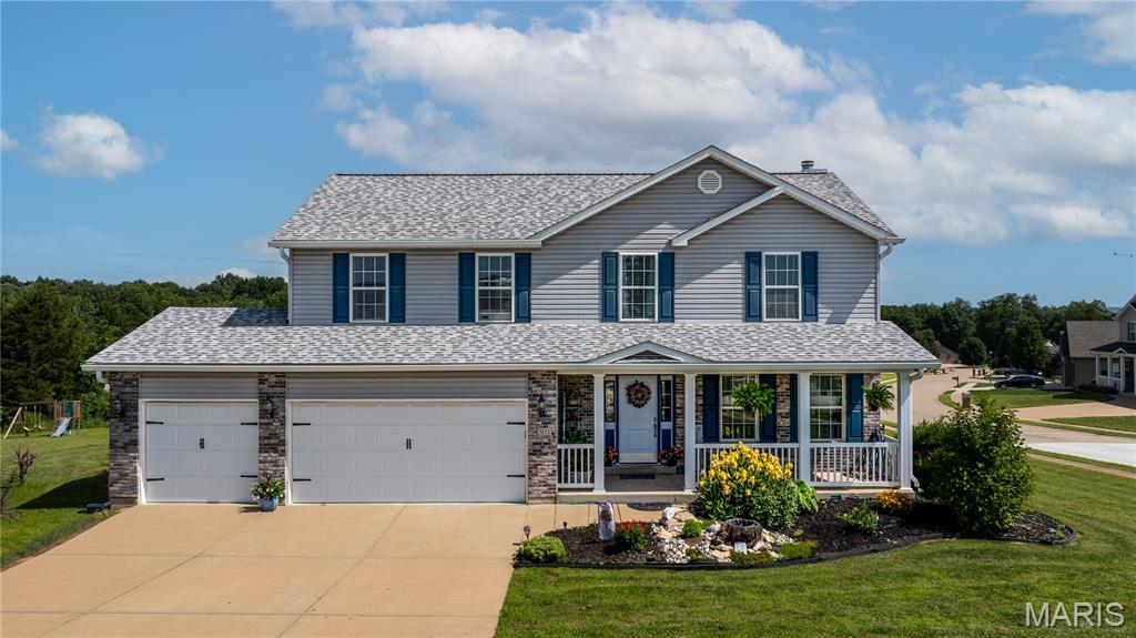 Welcome home to this beautifully maintained 2-story residence offering 4 bedrooms, 3.5 bathrooms, and plenty of space both inside and out. Situated on a generous 0.49-acre lot, this home combines comfort, functionality, and convenience in one exceptional package. Step inside to find hardwood flooring, spacious living areas, and a finished basement that provides the perfect space for entertaining, a home office, recreation room, or guest accommodations. The well-designed floor plan offers room for everyone while maintaining a warm and inviting atmosphere. Outside, you'll discover one of the property's standout features—a heated swim spa, perfect for year-round relaxation and exercise. The backyard also features a patio deck with an awning, creating an ideal setting for outdoor dining, entertaining, or simply enjoying your private outdoor retreat. Additional highlights include a spacious 3-car garage and several important recent updates, including a newer roof, water heater, and HVAC condenser unit, providing peace of mind for years to come. Conveniently located near major highways and interstates, this home offers easy access to shopping, dining, schools, and commuting routes while still providing the space and privacy you've been looking for. Don't miss your opportunity to own this move-in-ready home packed with desirable features, modern updates, and exceptional outdoor amenities.