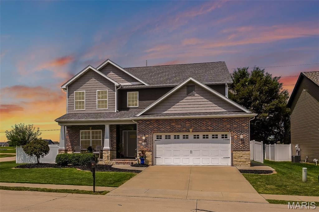 Welcome to this beautifully maintained 4-bedroom, 4-bath home offering an open-concept layout, generous living space, and the potential for a fifth bedroom. The spacious eat-in kitchen is designed for both everyday living and entertaining, featuring granite countertops, a large center island, breakfast bar seating, and abundant cabinet space. A formal dining room provides the perfect setting for holiday gatherings and special occasions. 

The expansive primary suite offers a vaulted ceiling, an oversized walk-in closet, and a private en-suite bath complete with a double vanity, whirlpool tub, and separate shower. Every upstairs bedroom includes its own walk-in closet, providing plenty of storage throughout the home. A convenient main-floor laundry room with ample cabinetry and a welcoming foyer add to the home's thoughtful design.

The fully finished basement boasts 9-foot ceilings, two egress windows, and flexible living space ideal for a recreation room, home office, guest suite, or potential non-conforming fifth bedroom.

Step outside to enjoy the covered patio overlooking a white vinyl privacy-fenced backyard, creating the perfect space for relaxing or entertaining. Additional features include separate HVAC systems for the main and upper levels, 200-amp electrical service, and a sump pump with battery backup for added peace of mind. New roof with transferable warranty.

Located in the highly desirable Savannah Hills community, residents enjoy outstanding neighborhood amenities including a clubhouse, saltwater pool, children's pool, playground, and scenic walking and biking trails. Conveniently situated with quick access to St. Louis, Scott Air Force Base, shopping, dining, and entertainment, this home offers the perfect combination of comfort, convenience, and community.

Buyer to independently verify all MLS information, including but not limited to square footage, room measurements, lot size, taxes, and school district.