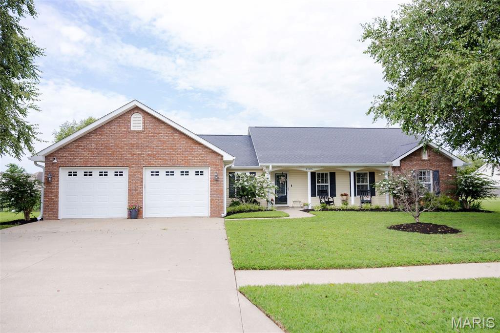 Looking for one-level living with a little extra space? This 3-bedroom, 2.5-bath ranch offers over 2,100 square feet, a split bedroom floor plan, and a dedicated office that could easily be used as a playroom, hobby room, or home office. Step outside to enjoy the fully privacy-fenced backyard, giving you the perfect place for kids, pets, or weekend get-togethers. The oversized 2-car garage includes additional space for storage or projects, and the home sits on a quiet cul-de-sac just minutes from schools, shopping, restaurants, and everyday conveniences. If you've been waiting for a well-maintained home with a functional layout and a backyard you'll actually use, this one is worth seeing.