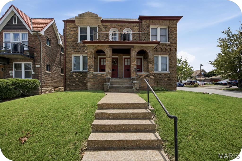 Beautiful blonde brick Spanish-style 4-family in the heart of the desirable Northampton neighborhood!  This well-cared-for building is a standout addition to any real estate portfolio or a wonderful opportunity for an owner-occupant looking to have rents help offset their mortgage. SO SMART!  This building is full of charm starting with the arched brick windows on the front porch. Inside you'll note the hardwood floors, the original woodwork (doors & trim), crown molding and so much natural light!  Each spacious apartment features a living room, dining room, kitchen, full bath, and private bedroom. The vacant unit is move-in ready as the occupancy inspection has already been passed. The vacant unit even has a rare feature- a vaulted ceiling.  So very cool! The kitchen includes two-toned shaker-style cabinets, quartz countertops, stainless steel appliances (including dishwasher) and a floating shelf. Check out the preserved art deco bathroom!  Each unit has their very own private outdoor spaces too- a balcony in the front and deck in the rear!  Fenced back yard. Large brick garage! Laundry and storage in the basement. Located within walking distance to neighborhood favorites including The Golden Hoosier, Piper’s Tea & Coffee, Bud’s Pizza, and the recently re-opened Uncle Bill’s. You don't have to cook breakfast, lunch or dinner! A true turn-key investment in a fantastic location—this is a building you’ll be proud to own for years to come! Come quick!