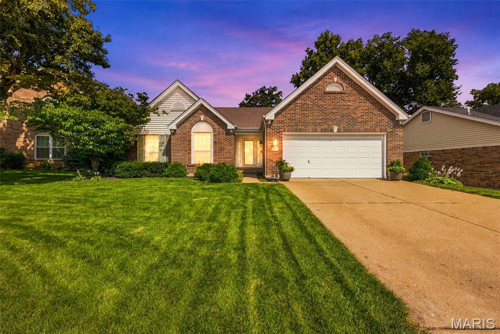 Welcome to 4455 Forder Oaks Drive, nestled in the desirable Forder Oaks subdivision! This beautifully maintained 3-side brick ranch offers the perfect blend of comfort, convenience, and future potential. Situated on a quiet spur style street complete with sidewalks, cul-de-sacs, and mature trees located conveniently off of Forder Road, you’ll love the peaceful neighborhood setting while still being close to everyday amenities. Step inside to discover a spacious, light-filled floor plan featuring cathedral ceilings, a cozy fireplace, and a dedicated dining room perfect for entertaining. The cheerful kitchen offers abundant cabinetry, stainless appliances, a breakfast area, and views into the inviting living spaces. The primary suite is a relaxing retreat with a cathedral ceiling, beautiful bay window, large walk-in closet, and an updated private bath featuring a double bowl vanity and shower. A second bedroom, main floor laundry, and full bath complete the main level. Enjoy outdoor living in the beautiful, level backyard with mature landscaping and patio space — ideal for morning coffee, grilling, or simply relaxing. Need more room? The full unfinished basement with bathroom rough-in offers possibilities for future living space, hobbies, storage, or a workshop. Irrigation system to help you keep that lawn lush and green.  Main floor living, a 2-car garage, and a wonderful South County location make this home a must-see!!
