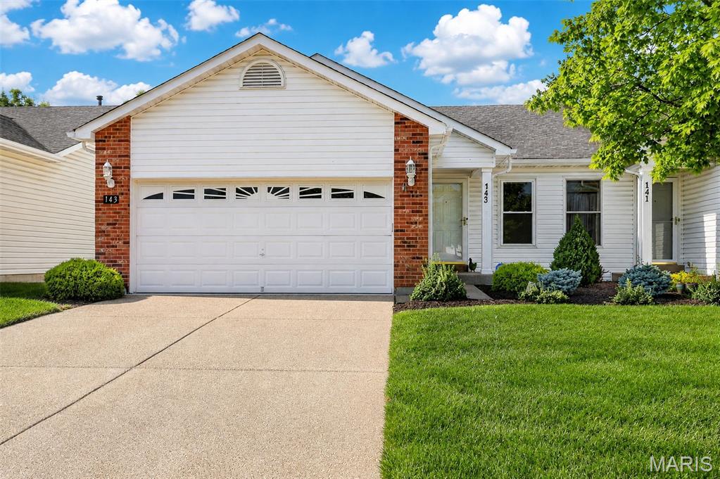 Easy, Elegant, One-Level Living at 143 Maryland Drive.  A single-level villa in the sought-after Villas at Highgrove community in O'Fallon, Missouri. This 3-bedroom, 3-bath home offers 2,063 total square feet of comfortable, low-maintenance living.

The main level is designed for easy everyday living — kitchen, living space, and laundry all on one floor, with no stairs required for daily life.

The finished lower level extends your living space even further, with a cozy recreation room plus an additional bedroom and full bathroom. Perfect for guests, a home office, or multigenerational living.

You'll also enjoy a 2-car attached garage, a deck for outdoor relaxing, forced-air natural gas heating, and a full suite of included appliances — refrigerator, range, oven, microwave, dishwasher, washer, and dryer. Built in 2003, this home is move-in ready.

Zoned to the Ft. Zumwalt R-II School District (Westhoff Elementary, Ft. Zumwalt North Middle, Ft. Zumwalt North High), this home sits in a quiet, established subdivision just minutes from Historic Downtown O'Fallon. Grab breakfast at Mario's Cafe, dinner at JJ's Restaurant, or a night out at Doc Crow's Social or Interruption Public House and Brewery, all within a short drive, along with O'Fallon Square shopping and a nearby Schnucks for everyday errands. A few more minutes down State Highway K puts you at even more shopping and dining, including Target, Kohl's, Fresh Thyme Market, and favorites like Ethyl's Smokehouse & Saloon and Osteria Forto.

This is single-level living, done right. Schedule your private showing today.
Updated 3BR/3BA single-level villa in O'Fallon, MO's Villas at Highgrove — new floors, quartz counters, HOA pool & clubhouse. 2,063 SF.

---

## Home Updates

-  New windows
-  New LVP flooring
-  Smooth ceilings — popcorn texture removed
-  Quartz countertops
-  Stainless steel appliances
-  Updated bathroom vanities

---

## HOA & Community Amenities

**Included in HOA:**
- Snow removal
- Lawn care
- Exterior maintenance

**Community features:**
- Clubhouse
- Pool
- Walking trails
- Lake
- Generous green/open space throughout the community

---

## Nearby Restaurants & Shopping

**Historic Downtown O'Fallon (closest, ~2 miles):**
- Mario's Cafe — breakfast & brunch
- JJ's Restaurant — American comfort food
- Doc Crow's Social & Interruption Public House and Brewery — dinner, drinks, brewpub
- O'Fallon Square shopping
- Schnucks (Veterans Memorial Pkwy) — everyday groceries

**State Highway K Retail Corridor (a few minutes further):**
- Target, Kohl's, Fresh Thyme Market — Shops at Laura Hill & O'Fallon Walk
- Ethyl's Smokehouse & Saloon, Osteria Forto, Drake's, Yummy Bowl, Hawaii Poke & Ramen — dining variety
- Deer Creek Crossing & Dardenne Crossing — additional big-box and specialty shopping

---