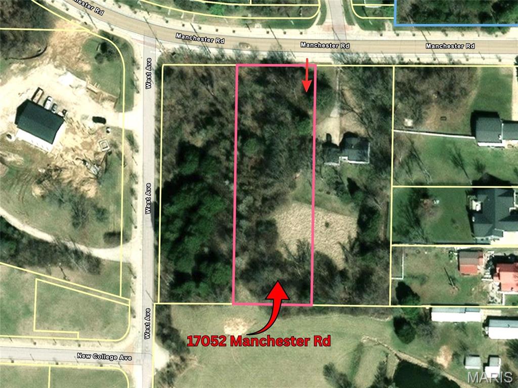 This 1-acre, gently rolling property offers both wooded and open yard spaces .  This lot could also be combined with 2 lots also for sale at 17042 Manchester Rd. -and- 17058 Manchester Rd.  Peaceful, wooded surroundings with convenient walking access to the Wildwood Town Center.  Families will appreciate the highly acclaimed Rockwood School District, known for academic excellence. This blank canvas is perfect for people who want to build their own house, builders, or developers.  Don't miss this exceptional offering and bring your ideas to life at 17052 Manchester Rd!  Due to the death of one of the owners of this property, the property is in an Estate and is being sold "As-Is" and no warranties are being made.