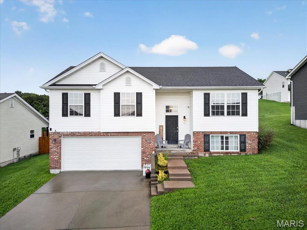 Don’t miss your chance to own and build equity at this 3-bedroom, 2-bath home in Union’s desirable Brookmoore neighborhood! Built by Bequette Construction, this home pairs brick front curb appeal with a spacious yard offering plenty of room to enjoy the outdoors. Inside, you’ll find an open-concept layout & vaulted ceilings. The kitchen features shaker-style cabinetry, ample counter space & separate breakfast room w/natural light flowing throughout. Step directly out from the dining area onto into your backyard to enjoy your morning coffee or host evening get-togethers. The main floor hosts three comfortable bedrooms, including a private primary suite, adtl closet space & a full hall bathroom. Downstairs, the spacious laundry room plus unfinished area presents a fantastic opportunity to add value and customize the space to fit your needs, complete with plumbing rough in & egress window. Whether you're envisioning a recreation room, home gym, guest suite, fourth bedroom, or additional living area, the possibilities are wide open. Complete with a 2-car attached garage and conveniently located near highway 47 & 44, shopping, dining, medical facilities, golf and parks, this home offers exciting potential. Ideal for buyers looking to build a little sweat equity with fresh paint & new carpet, or the investor searching for a simple renovation! Home to be sold AS IS. Schedule your showing today!