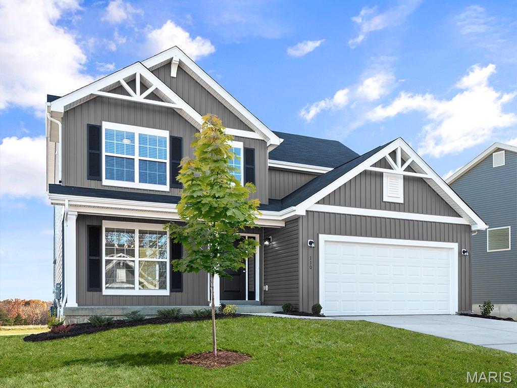 New McBride Homes Royal II 2-story, 4BR 2.5BA, available this spring! Farmhouse elevation & partial walkout! Inside you’ll find a luxury kitchen with Brellin White 42” tall cabinetry, large center island w/breakfast bar, quartz countertops, stainless GE appliances, & corner walkin pantry. The breakfast rm opens to the backyard though a sliding glass door. The main level has a spacious family room w/a window wall & ceiling fan, formal dining, laundry, & powder room. Open spindled staircase to the 2nd floor. Upstairs the primary suite has a walkin closet, private luxury bath w/a double bowl vanity, roman tub, private water closet, & walk-in shower. Plus 3 extra bedrooms & hall bath add convenience. Upgraded fixtures, 6 panel white interior doors & ¾ bath rough-in at LL. Bella Terra is a scenic community in Imperial with a prime location near entertainment & major highways. Enjoy peace of mind with McBride Homes' 10 yr builders warranty & incredible customer service! Similar photos shown.
