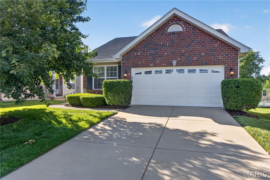 Enjoy easy, low-maintenance living in this beautiful detached single-family villa ranch featuring an open floor plan and exceptional upgrades throughout. The spacious living room showcases stunning 3/4" hand-scraped hickory flooring and a ceiling fan, flowing seamlessly into the separate dining area. The well-designed kitchen offers granite countertops, stainless steel appliances, a pantry, and durable porcelain tile flooring. The generous 16' x 14' main-floor primary suite features a walk-in closet, plush carpeting, and a luxurious ensuite bath with dual granite vanities, a soaking tub, separate shower, and convenient access to the main-floor laundry room. Additional main-level features include a second bedroom, full bath, attractive brushed nickel light fixtures, lever-style door handles, and access to the large deck—perfect for relaxing or entertaining guests. The ;walk-out lower level provides abundant storage space, a bathroom rough-in for future expansion, a sump pump, and glass sliding doors leading to the expansive, level backyard. Enjoy true carefree living with lawn care and professional landscape maintenance provided by the association.  Enjoy the subdivision pool. Recent updates include the roof and HVAC system, offering added peace of mind. Don't miss the opportunity to make this exceptional home yours!
