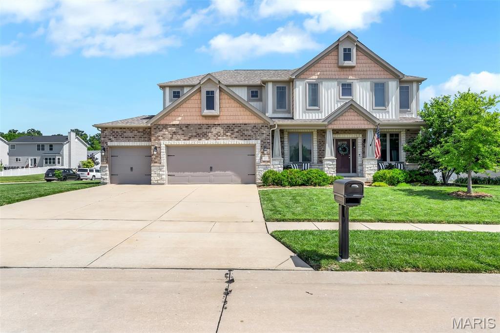 OPEN HOUSE CANCELLED! Stunning Lombardo Forest Model loaded with upgrades in sought after Brookside! This move in ready home offers an open floor plan featuring a dining room, impressive 2-story living room, private office, and a bright 4-seasons room off the kitchen. The luxury kitchen is a true showstopper with a massive center island, granite countertops, backsplash, stone arch over the 5-burner gas stove, double oven, built-in microwave, 42” cabinetry, cloud ceiling detail, and a spacious walk-in pantry.
The primary suite features separate his and hers closets, while additional highlights include custom remote shades on the dramatic 2-story window wall, upgraded lighting throughout, and a functional mudroom with built-in cubbies. The second-floor laundry adds everyday convenience.
Exterior features include a 6 ft vinyl privacy fence with double gates, paver patio, and gorgeous landscaping. Major updates include a newer roof, siding (West & North elevations), and water heater (2024). Garage upgrades include heavy-duty overhead storage and custom pegboard organization.
Additional features: arch package throughout, egress window in basement, Nest 4th generation learning thermostats (dual zone), 3-car garage, and upgraded elevation with holiday lighting package.
Brookside amenities include multiple playgrounds, community pool, basketball court, walking trails, and a stocked lake. Convenient location with easy access to highways, schools, and shopping.