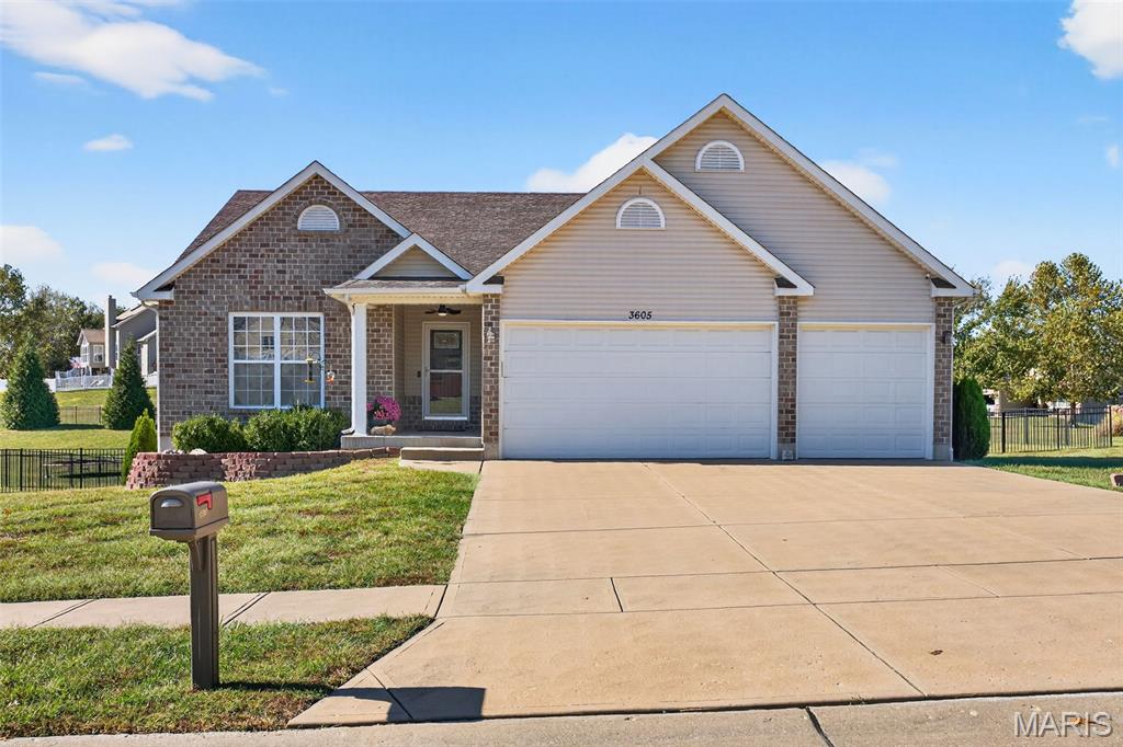 Stunning Vaulted Ranch in Sought After Byrnes Mill Neighborhood! This Open Ranch Features an Impressive Great Room with Soaring Vaulted Ceilings and lots of natural light, Divided bedroom Floor-plan, Newer Luxury Vinyl Plank Floors throughout and Vinyl Shutters, 4 Bedroom, 3 full Bath, Kitchen with White 42" Cabinets, Newer Stainless Steel Appliances, Granite Countertops, Breakfast Bar Island and Pantry, Formal Dining Area with Access to 16' x 12' Composite Deck, Spacious Main Floor Primary Suite with Walkin Closet and hers closet, Double Bowl Vanity, Separate Soaking Tub and Shower. Lower Level Features the Fourth Bedroom with Egress Window and Third Full Bath, Additional Features Include a 3 Car Garage with Oversized Garage Doors to Accommodate Full Sized Vehicles, Main Floor Laundry with Sink, Updated Baths, Upgraded Lighting and Ceiling Fans, New Hot Water Heater 2025, 30' x 20' Paver Patio, Fenced Level Yard, open and ready to add your pool, Fresh Neutral Paint, New Upgraded Front Door, Walkout Basement with Lockable Sliding Door and Windows Yielding Natural Light, 9' Pour in the Basement. Enjoy amazing sunsets from the deck. Call Today! This Home is Truly Turnkey!