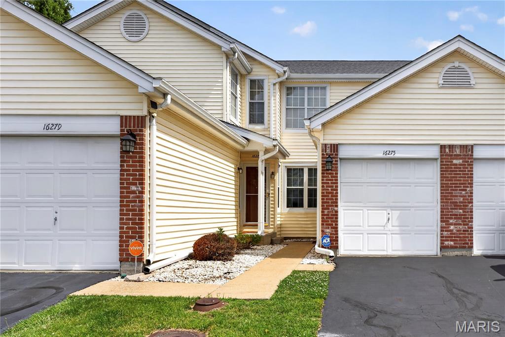 Start and end your condo search in Florissant, as you will not be disappointed when you see 16275 Rose Wreath Lane. View this 2-bedroom, 2 full-bath ranch-style, first-floor garden unit. As you enter, observe all wood floors, a wood-burning fireplace, a covered deck with a view of common grounds, granite countertops in the kitchen as well as in both bathrooms, stainless steel appliances, ceramic tile, a master bath with a custom shower door, main-floor laundry, an unfinished walk-out lower level with a sound room, and your 1-car garage. Have more time to enjoy your life, as the HOA will address your lawn maintenance and snow removal. You can relax and stay fit with the subdivision pool, basketball & tennis courts, and other amenities.