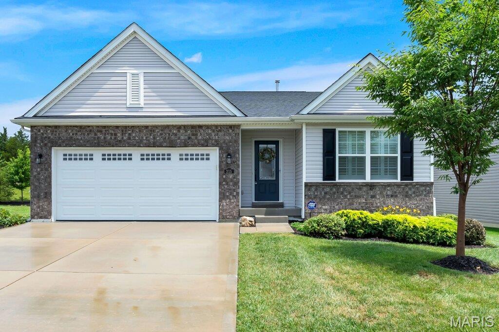 Welcome to this beautifully maintained 5-year-old ranch in the award-winning Wentzville School District, ranked among the top 3.5% in Missouri! Tucked away on a quiet cul-de-sac in a thoughtfully designed community with sidewalks, streetlights, dedicated woodlands, and open green space, this home offers the perfect blend of modern style, everyday comfort, and neighborhood charm.

The upgraded partial brick elevation and inviting covered front porch create a warm first impression. Step inside through the front door and you'll immediately appreciate the bright foyer, durable luxury vinyl plank flooring, recessed lighting, and extra-wide hallway that makes the home feel open and welcoming from the very first step.

Just off the entry, the front bedroom offers incredible flexibility. Whether you need a guest room, home office, library, or creative space, this room is ready to fit your lifestyle. A second spacious bedroom sits nearby with easy access to the hall bath featuring an adult-height vanity. Plantation shutters throughout the bedrooms and living room add timeless style while providing privacy and light control.

Privately tucked away on the opposite side of the home, the primary suite is your own peaceful retreat. With a ceiling fan, spacious en-suite bath, easy step-in shower, and a climate-controlled walk-in closet, it's designed for both comfort and convenience.

The heart of the home is the open kitchen, dining, and living area where everyone stays connected, whether you're cooking dinner, helping with homework, or entertaining friends. The kitchen shines with sparkling quartz countertops, a ceramic tile backsplash, stainless steel appliances, coffee bar, and an oversized center island with sink and breakfast bar seating that's sure to become everyone's favorite gathering spot.

Natural light pours through upgraded transom windows in the dining area, while the sliding glass door leads to a spacious 14x14 composite deck overlooking the flat, fenced backyard. It's the perfect place for morning coffee, weekend barbecues, or simply relaxing after a long day.

The living room is equally inviting with large windows, a ceiling fan, and a cozy gas fireplace that anchors the space. Combined with the home's thoughtful layout and wide hallways, every room flows effortlessly into the next.

Practical touches haven't been overlooked. The attached two-car garage enters into a mudroom that helps keep everyday clutter contained, while the main floor laundry makes single-level living as convenient as it gets.

Downstairs, the full basement is packed with possibilities. Already equipped with an egress window and rough-in plumbing, it's ready to become additional bedrooms, a recreation room, home gym, theater, workshop, or whatever best fits your family's needs.

Best of all, you'll enjoy all the advantages of newer construction without the wait. While some homes in the neighborhood are still being built, this one is move-in ready and waiting for you to call it home.  Come see what all the fuss is about in Amberleigh subdivision!!

**Open House Sunday, July 5th from 1 PM–3 PM**

**Don't Sleep on Your Dream Home, Sleep in It!**